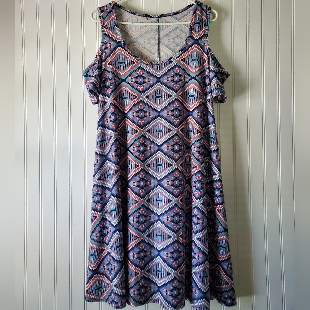 CLEARANCE! Planet Gold Aztec Dress Women's PTP 21" Length 38"